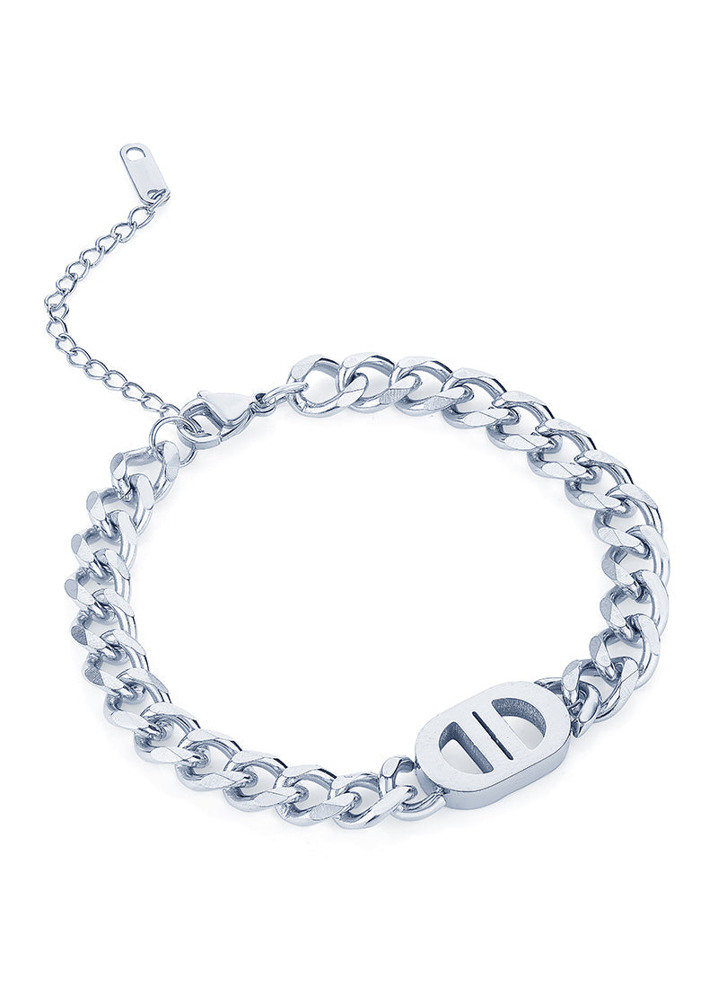 🎁 Cuban Plate Bracelet:Silver