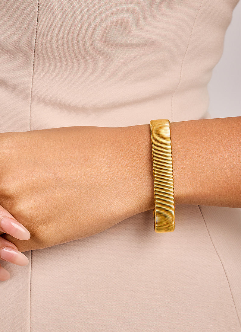 Golden Crest Cuff Bracelet