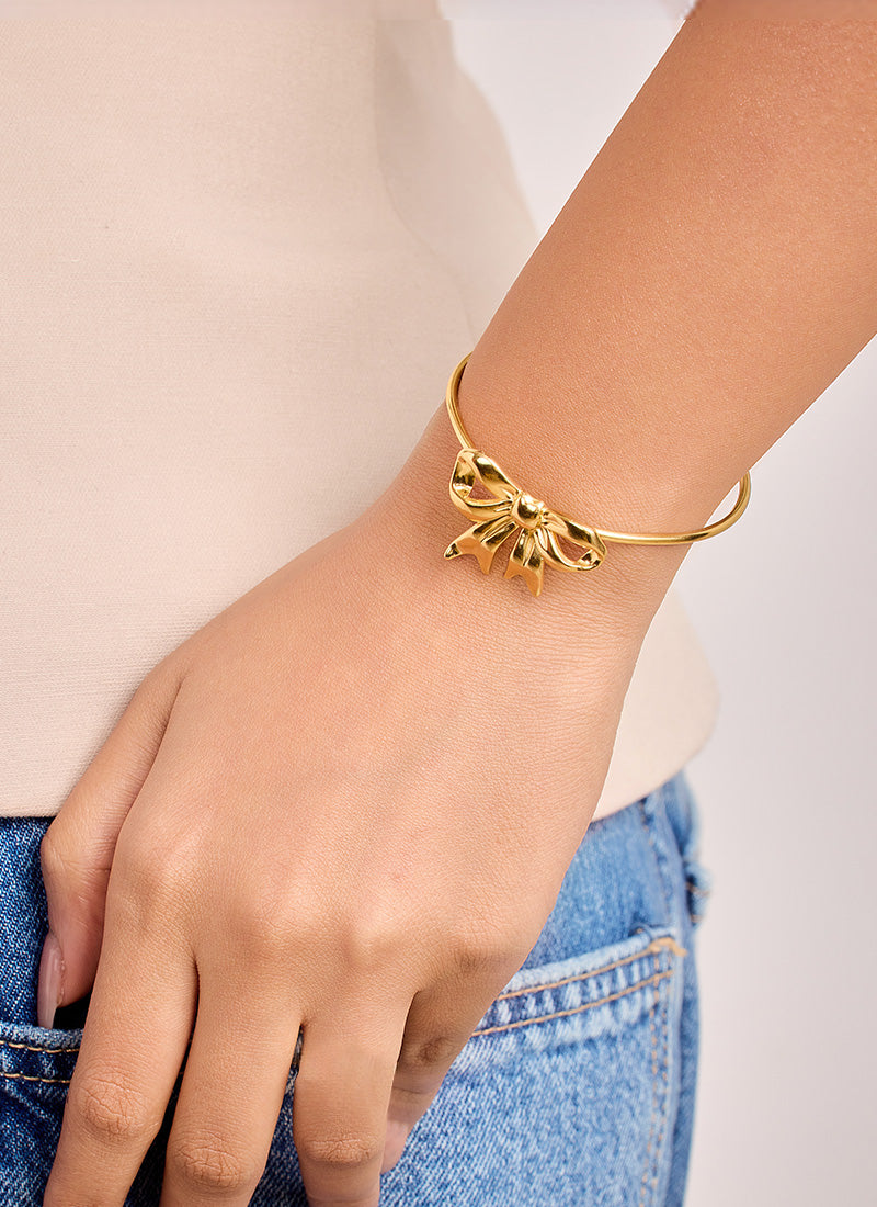 Golden Bow Cuff Bracelet