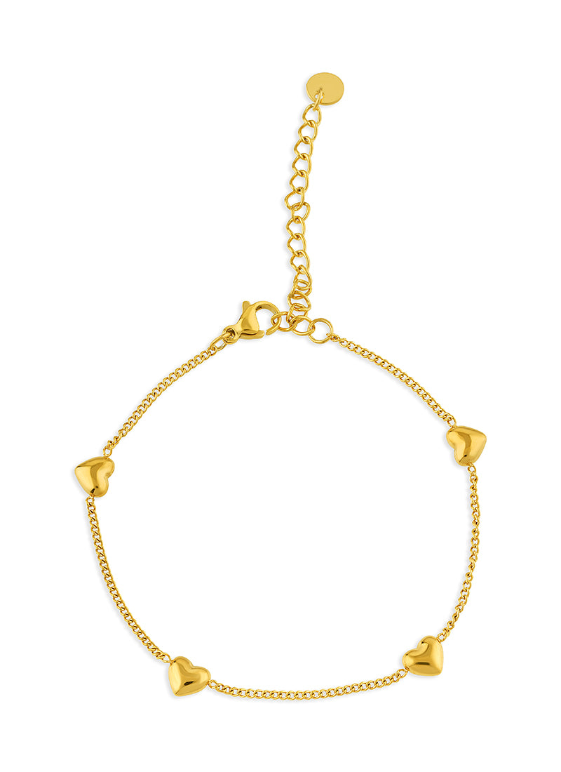 Golden Heartline Bracelet