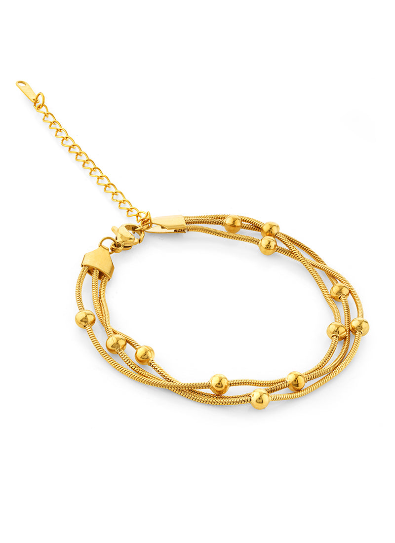 Golden Gleam Bead Bracelet