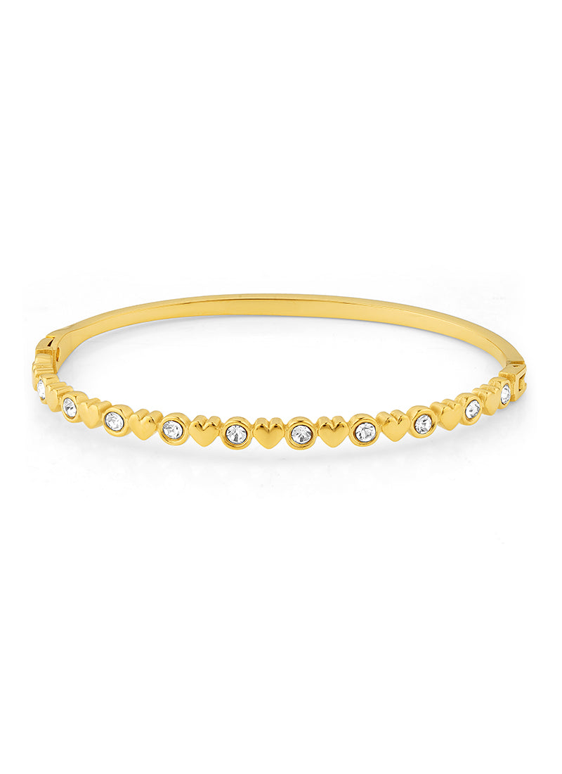 Heartline Crystal Bangle Bracelet