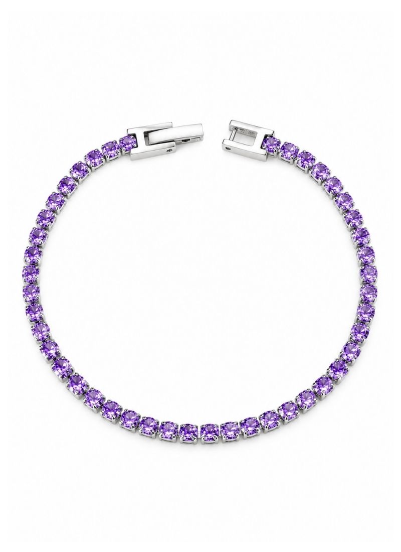 Crystal Glow Tennis Bracelet:purple