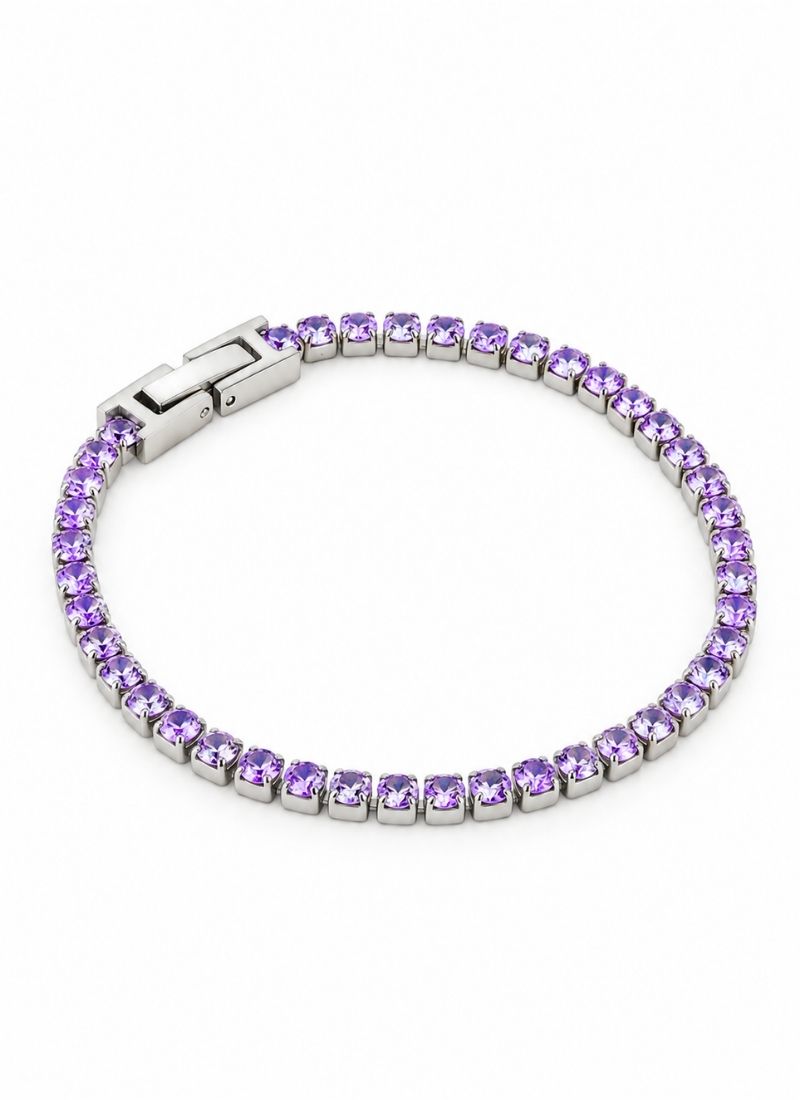 Crystal Glow Tennis Bracelet:purple