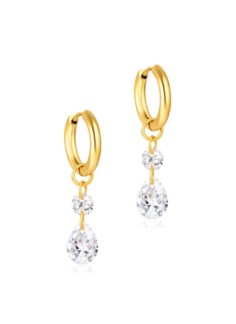 Floating Diamond Hoop Earrings