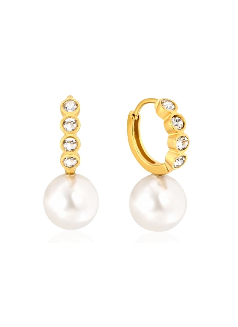 Pearl Glow Hoop Earrings
