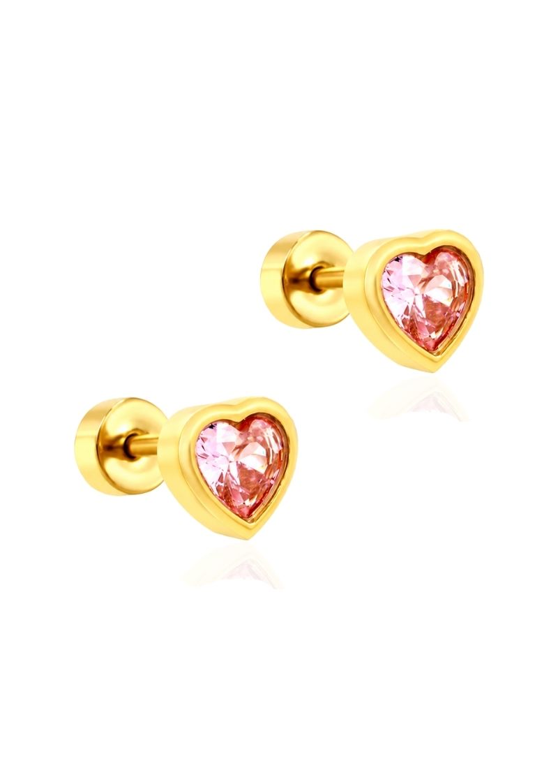Blush Heart Stud Earrings