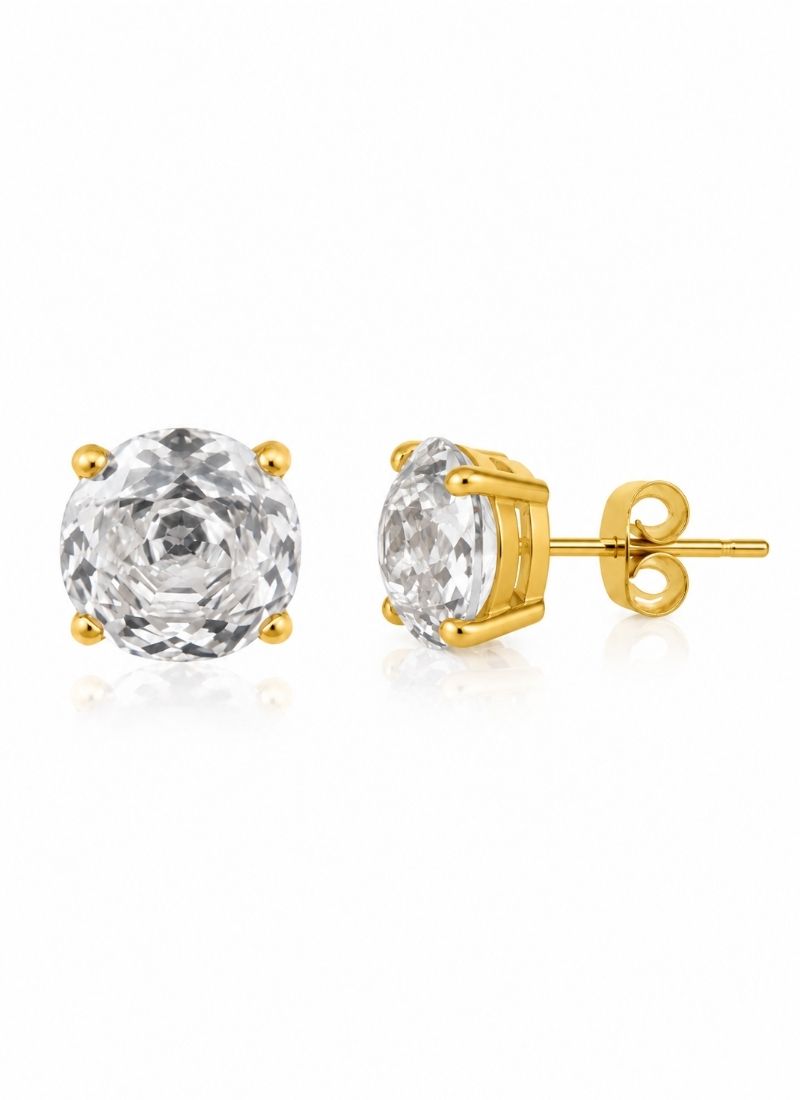 Bloom Rose Cut Studs:White