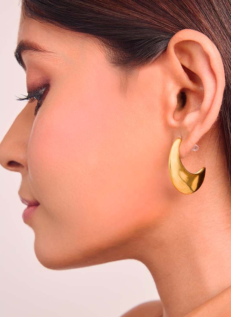Golden Crescent Earrings