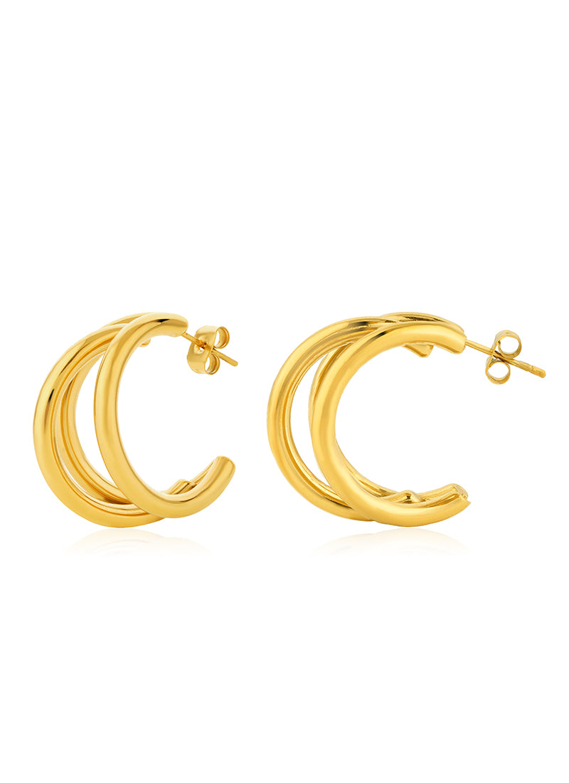 Golden Orbit Trio Hoops