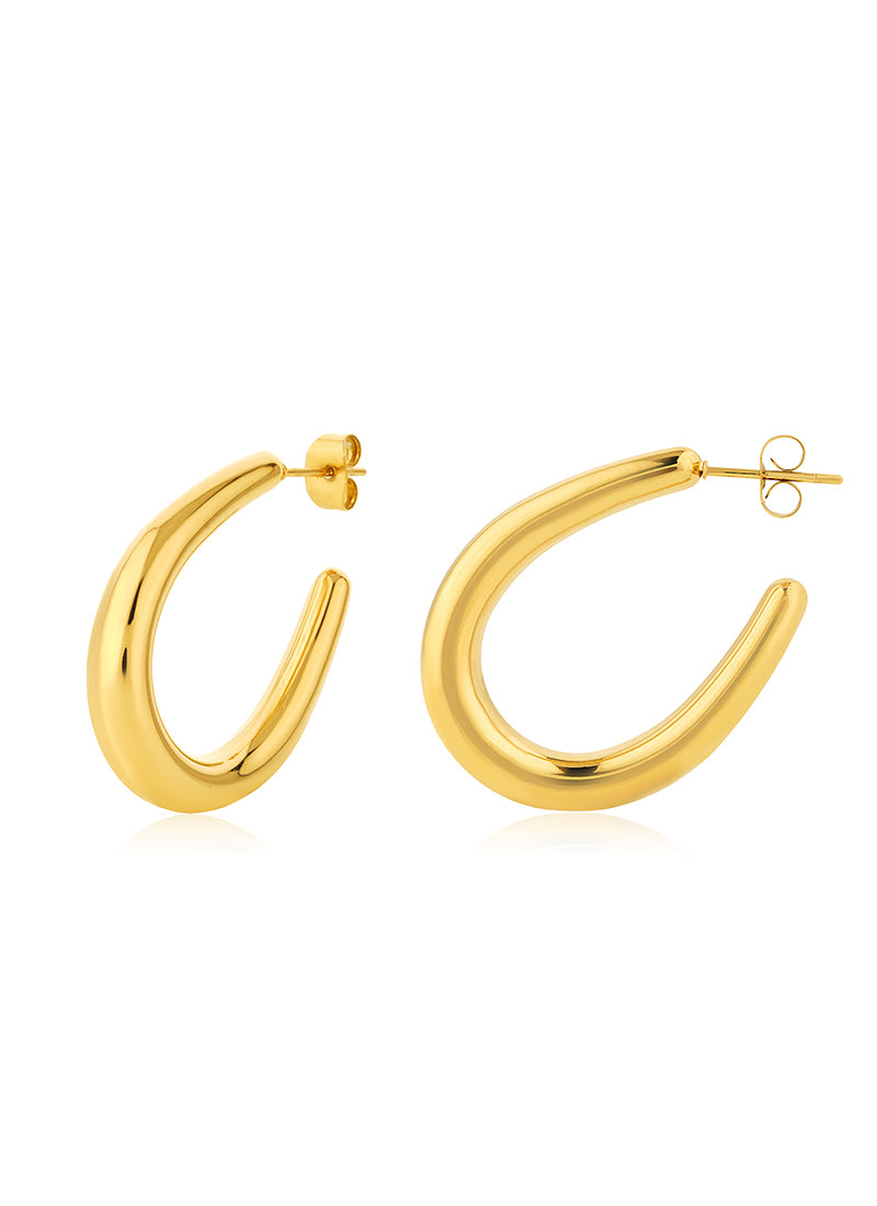 Golden Teardrop Hoop Earrings