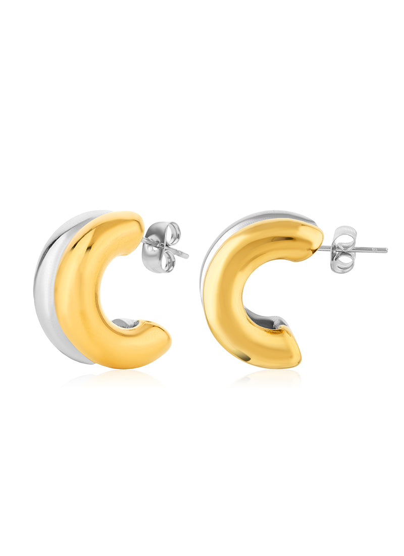 Two Tone Arc Earrings