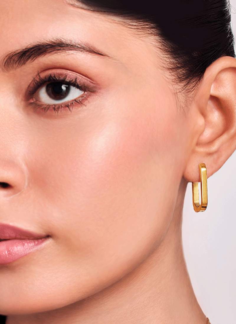 Golden Edge Hoop Earrings