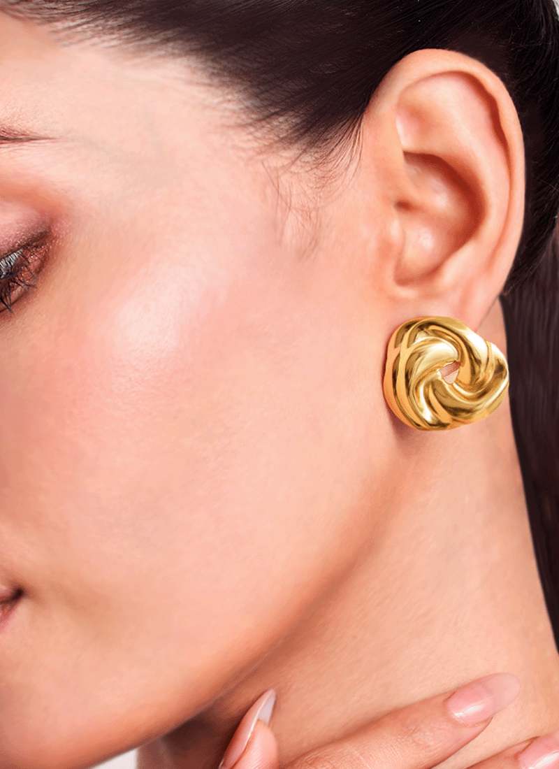Modern Swirl Stud Earrings