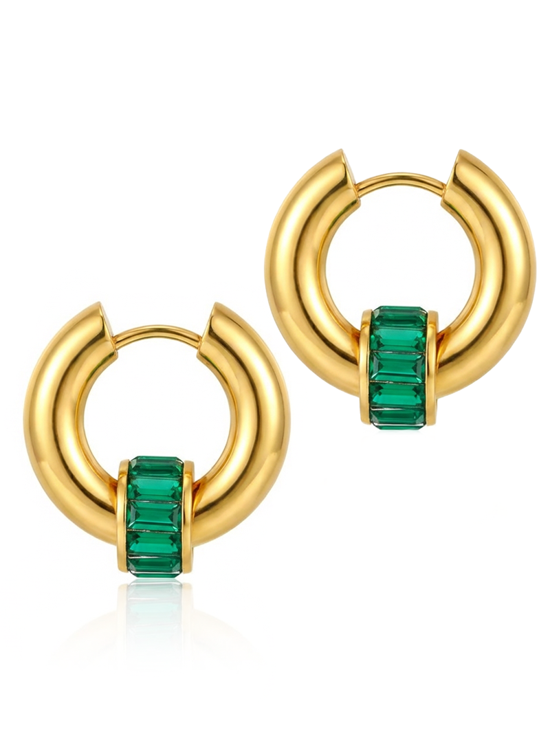 Emerald Halo Earrings