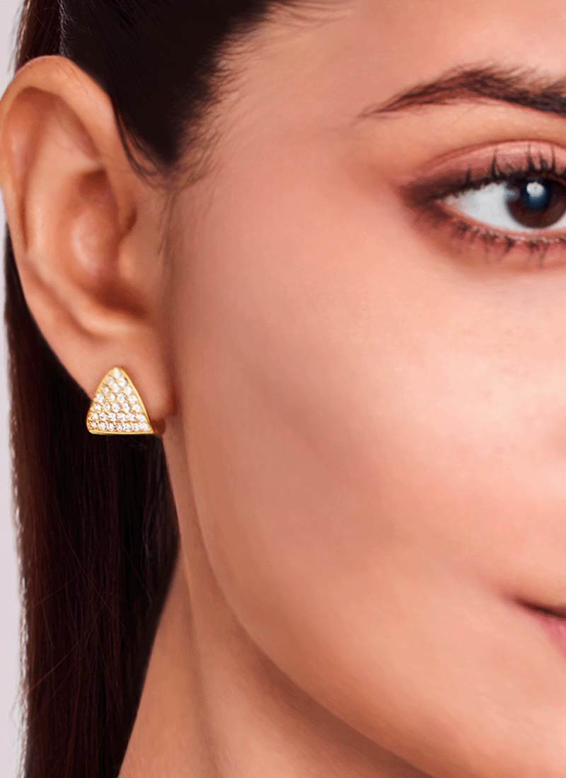 Luxe Triangle Hoop Huggies