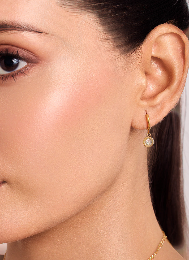 Crystal Drop Hoop Earrings