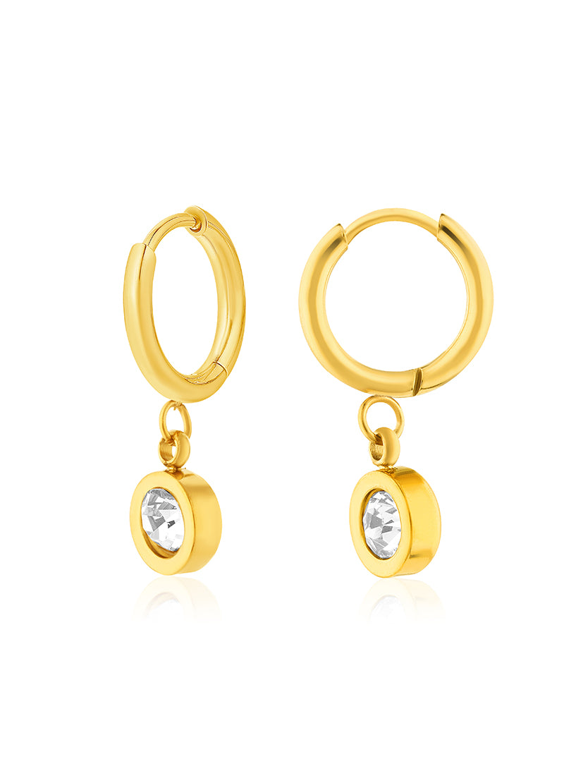 Crystal Drop Hoop Earrings