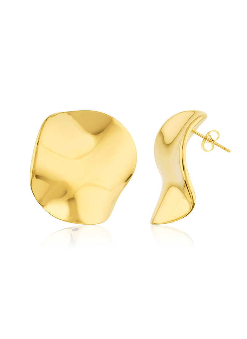Golden Flux Stud Earrings