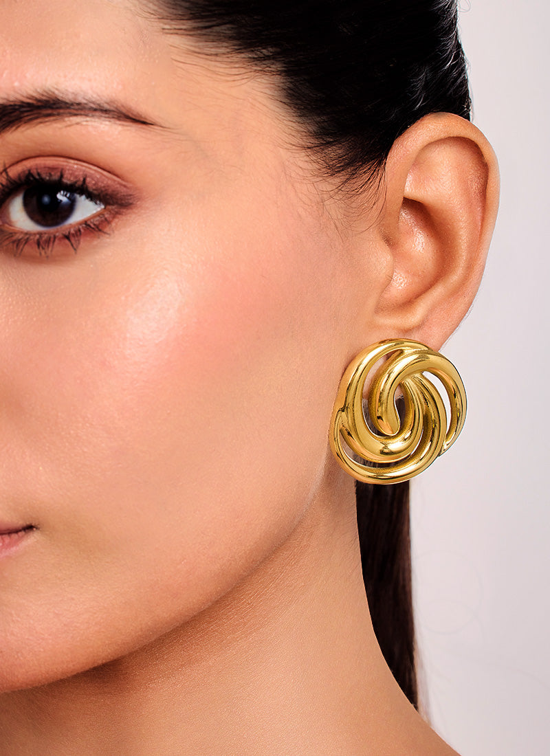 Golden Bloom Stud Earrings