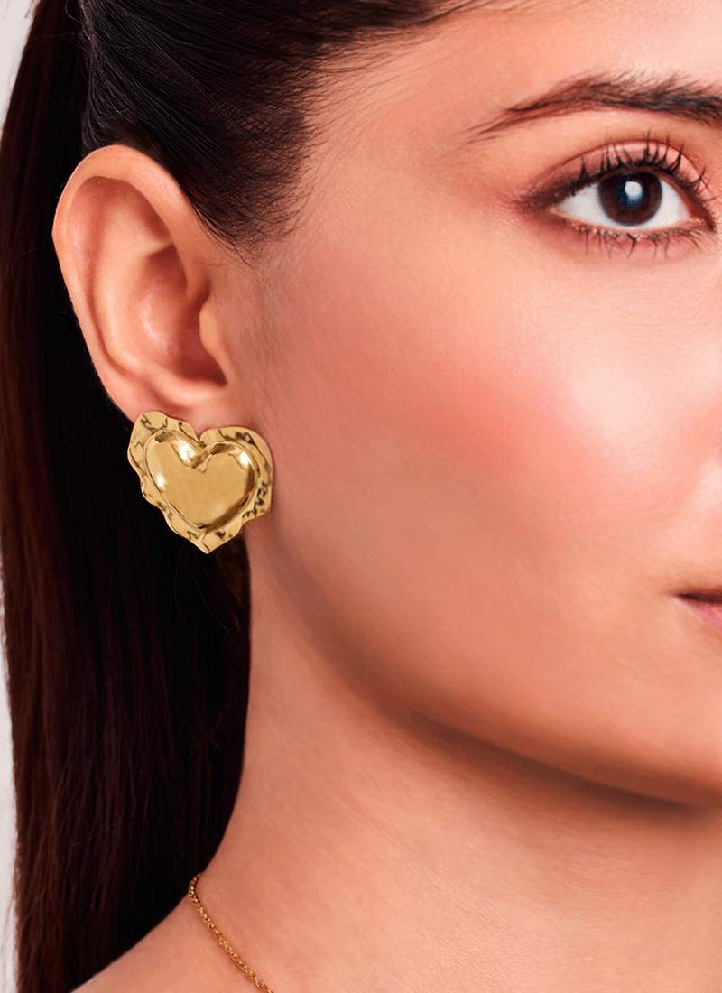 Sculpted Love Stud Earrings