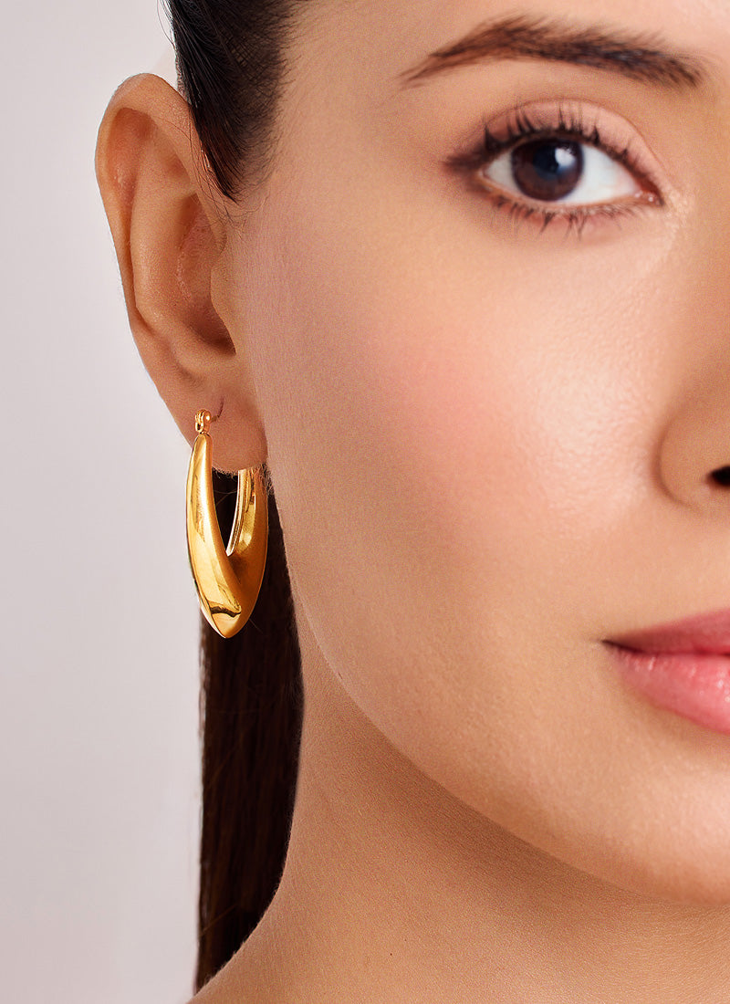 Golden Flow Hoop Earrings