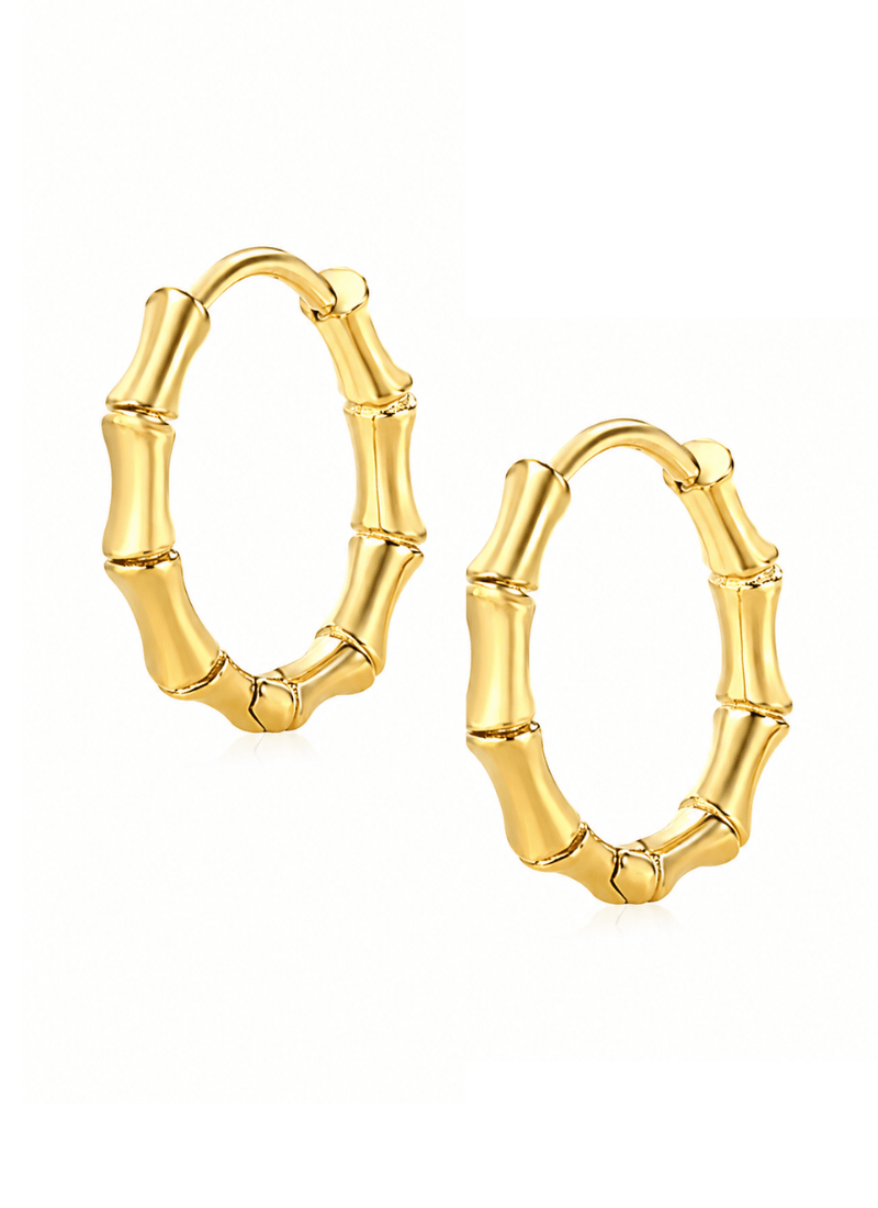 Golden Bamboo Hoop Earrings