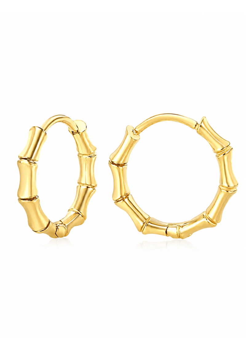 Golden Bamboo Hoop Earrings