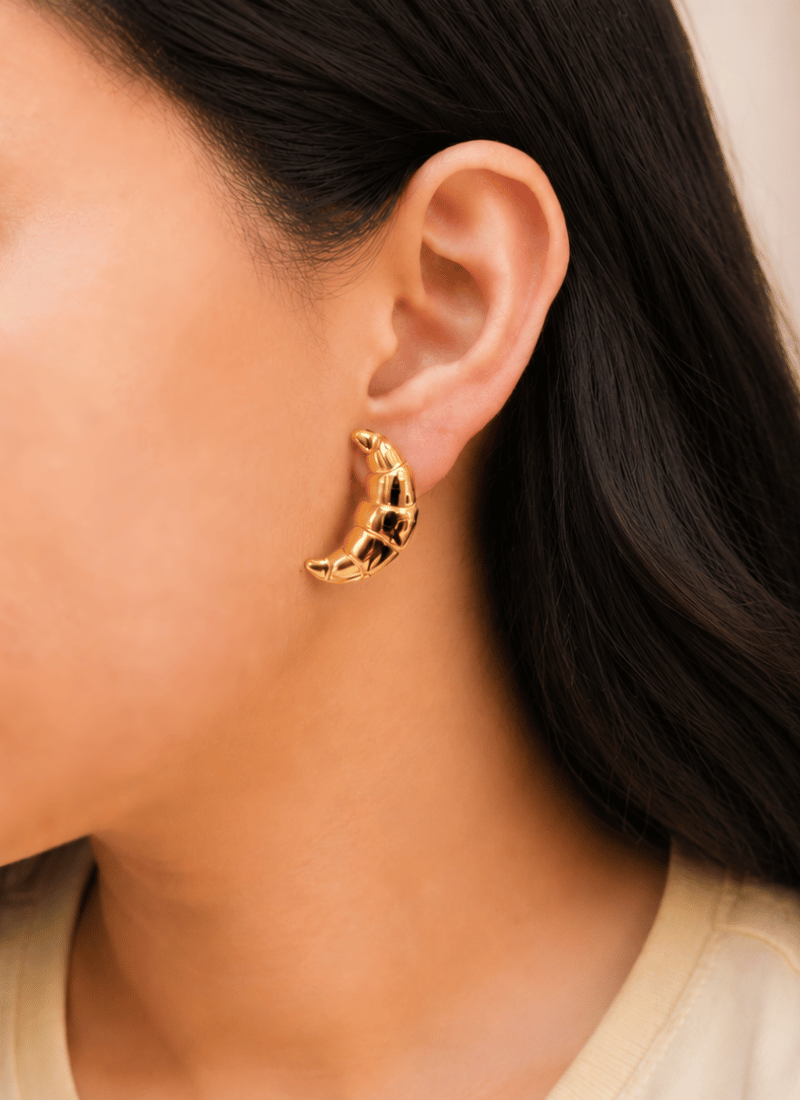 Golden Croissant Studs