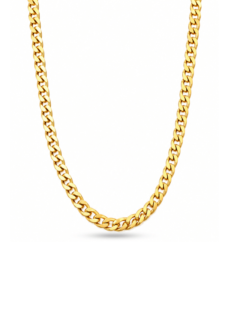 Golden Curb Chain Necklace