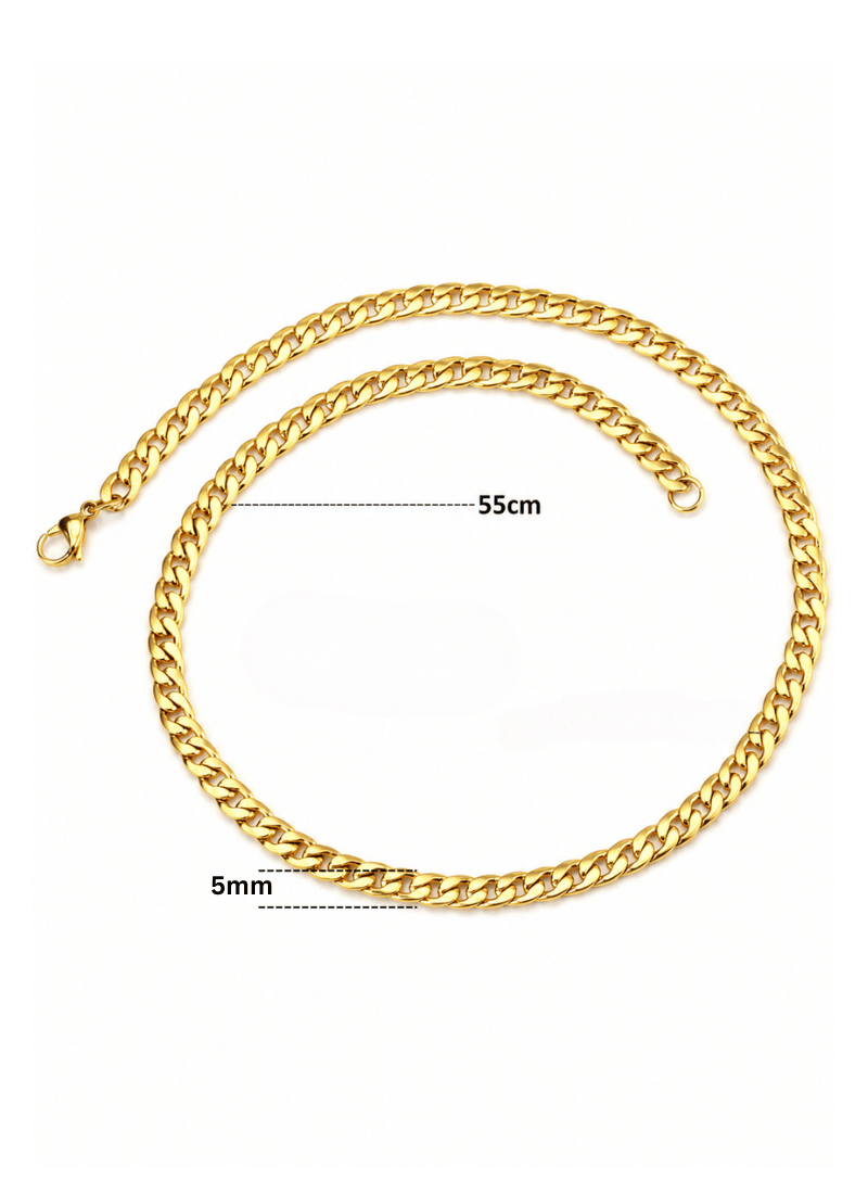 Golden Curb Chain Necklace