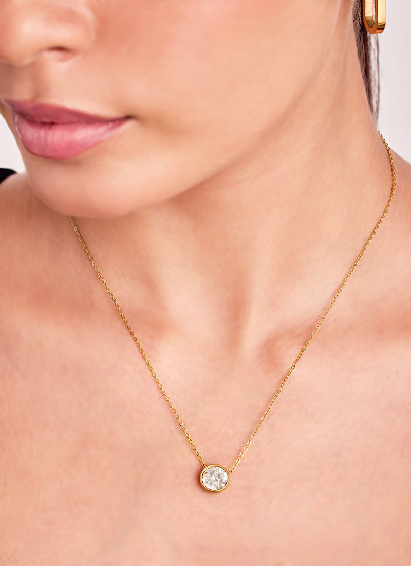 Golden Bezel Necklace