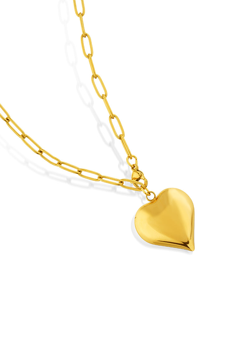 Golden Heart Clip Necklace