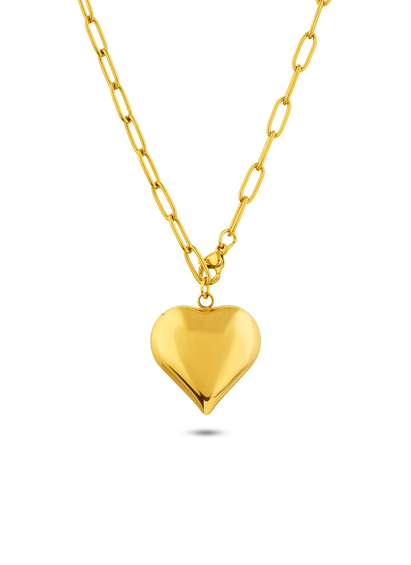 Golden Heart Clip Necklace