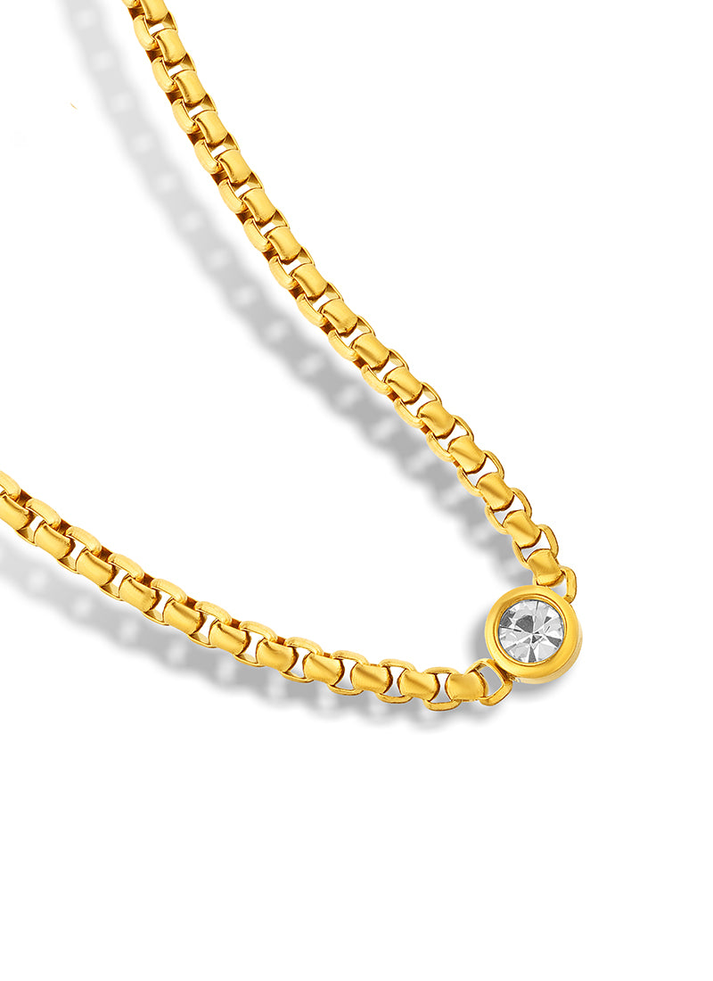 Crystal Box Chain Necklace