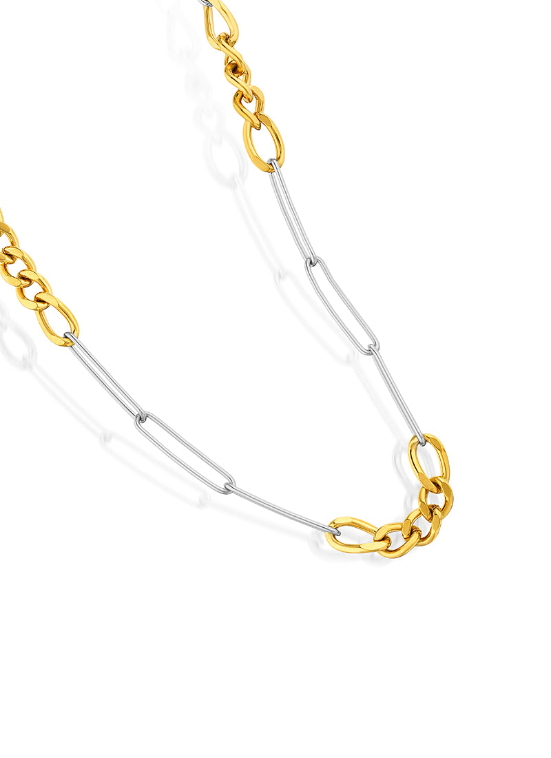 Dual Tone Clip Necklace