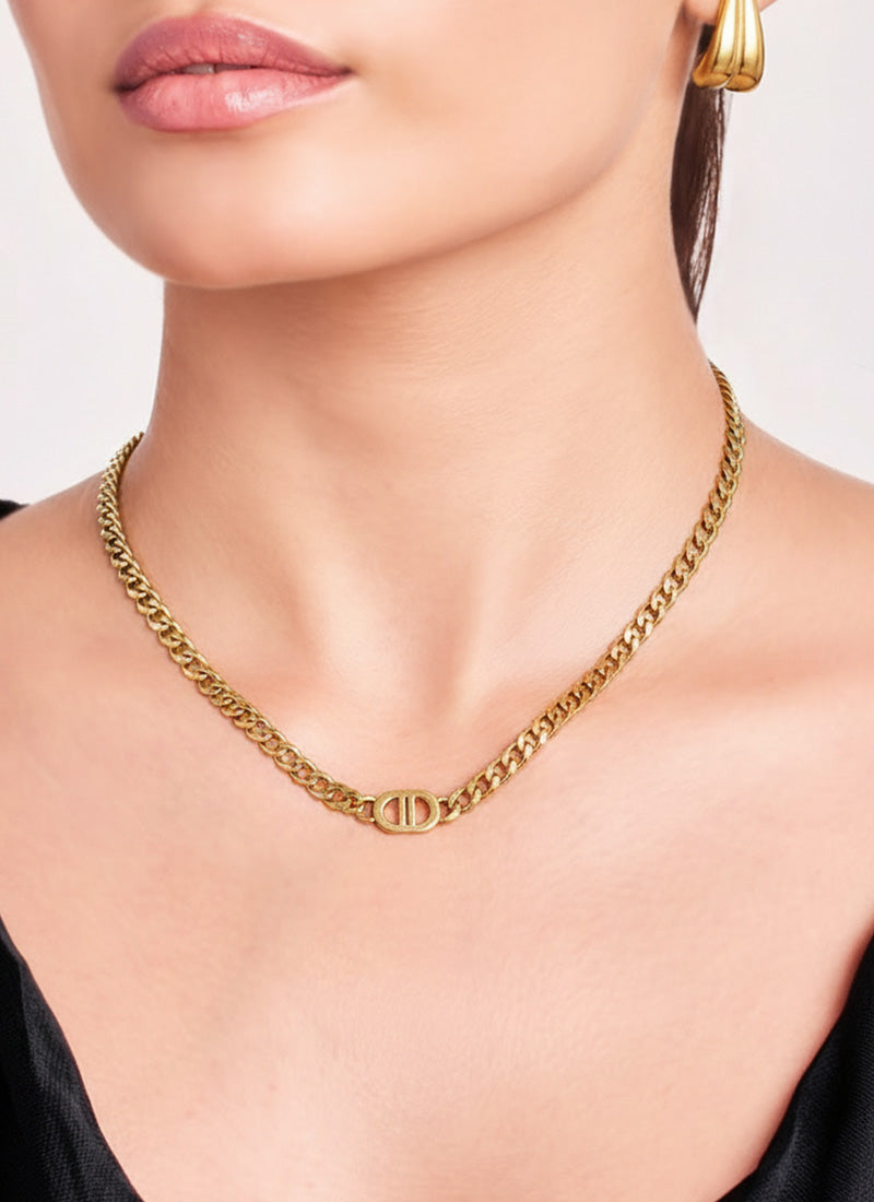 Cuban Plate Necklace