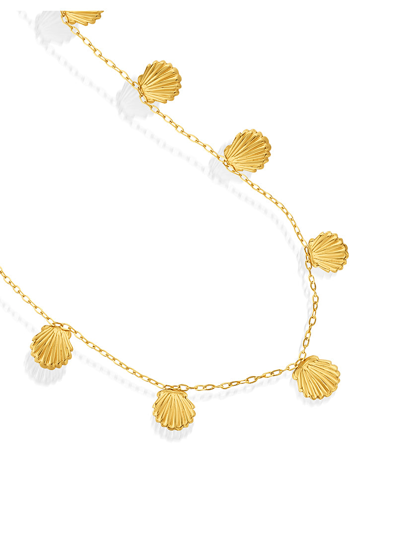 Golden Shell Charm Necklace