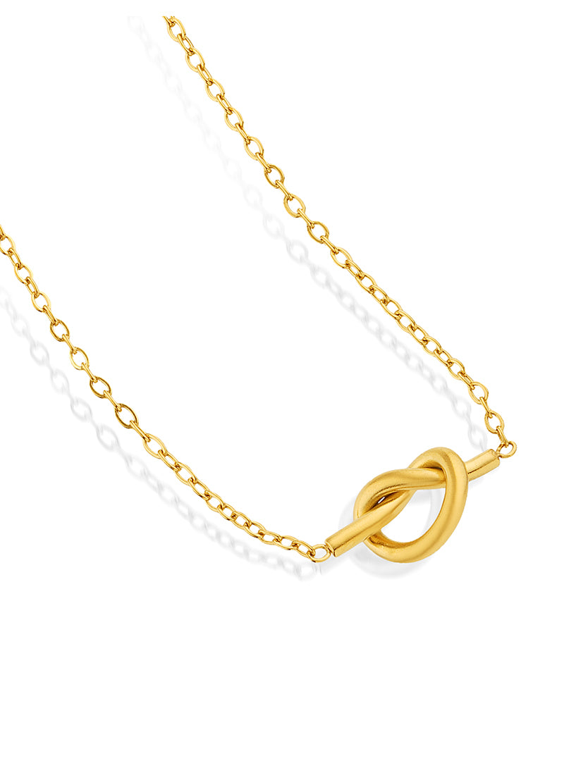 Minimal Gold Knot Necklace