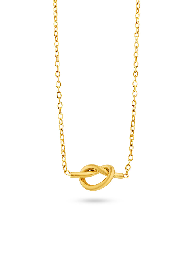 Minimal Gold Knot Necklace