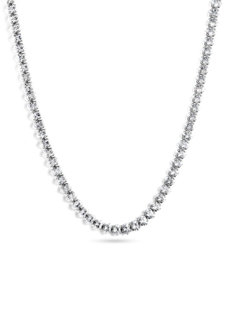 Crystal Tennis Necklace:White