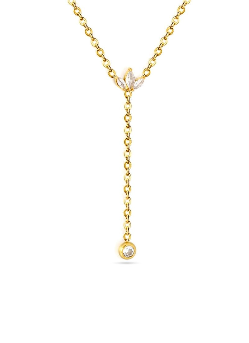 Golden Petal Drop Necklace