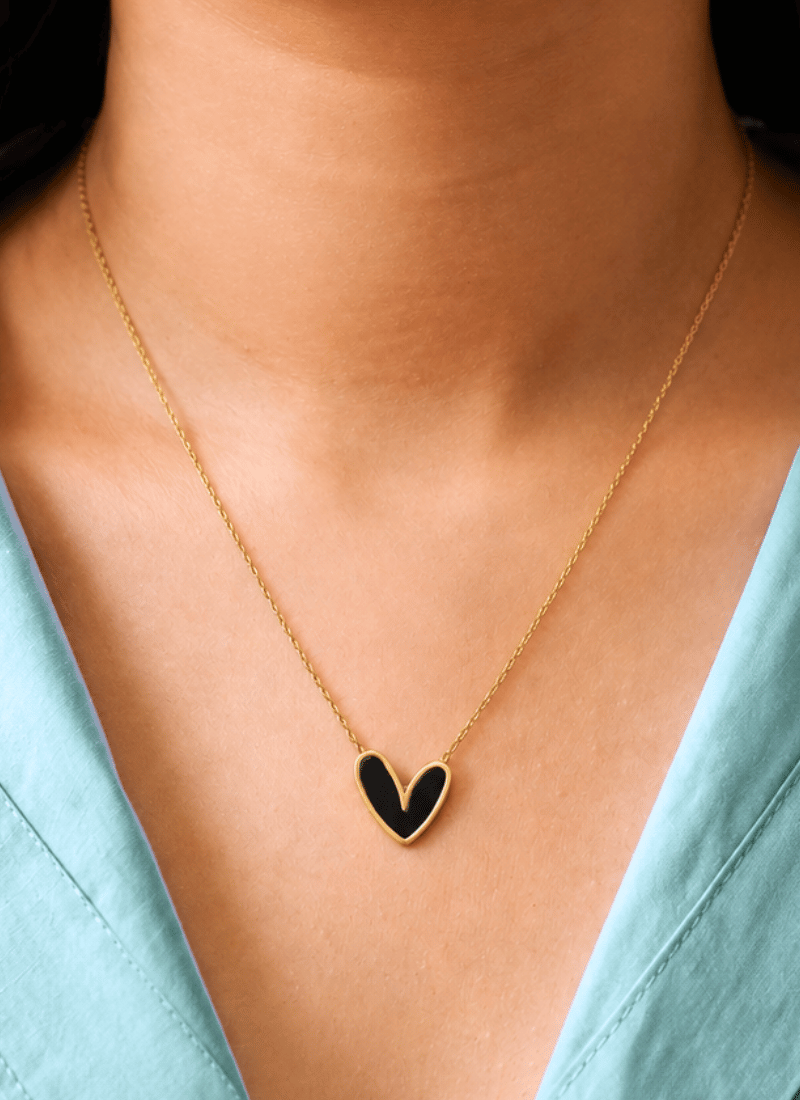 Onyx Heart Necklace:BYOS