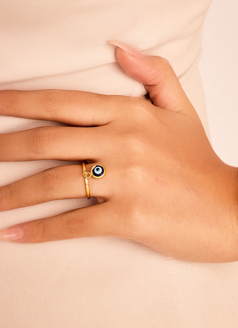 Evil Eye Charm Ring