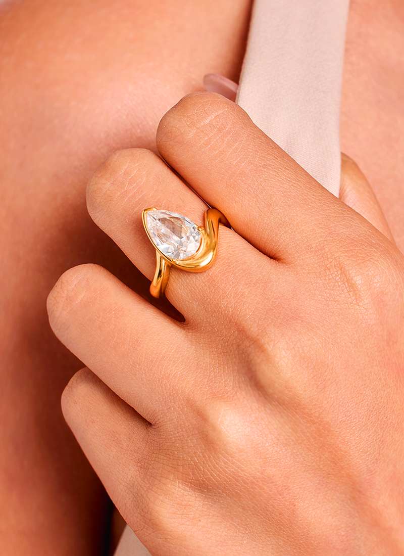 Halo Teardrop Ring