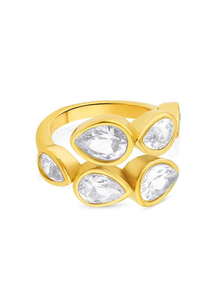 Crystal Teardrop Ring