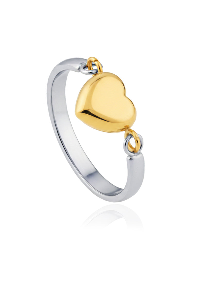 Dual Tone Heart Ring