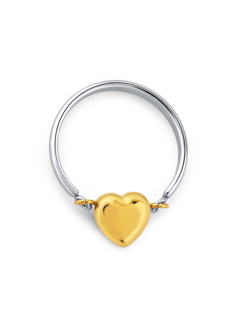 Dual Tone Heart Ring