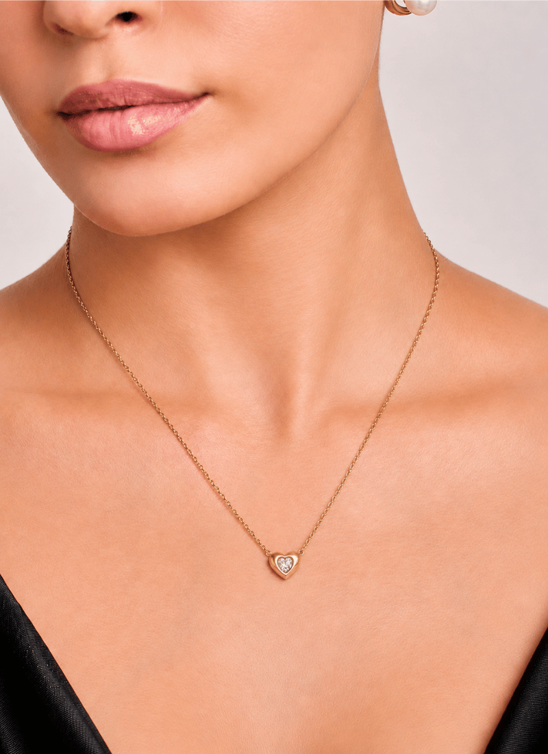 Blush Heart Necklace:White