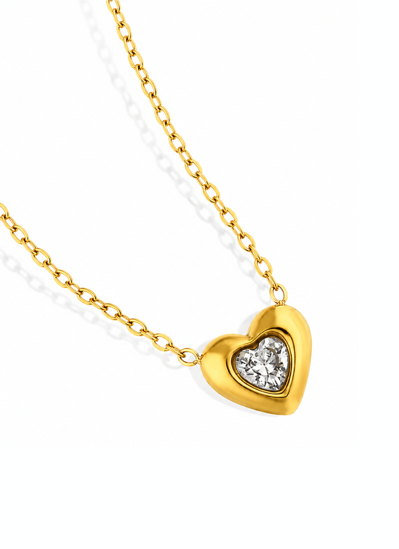 Blush Heart Necklace:White